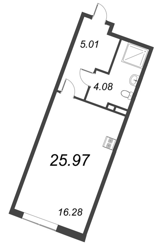 Квартира-студия, 25.37 м² в ЖК "VEREN NORT сертолово" - планировка, фото №1