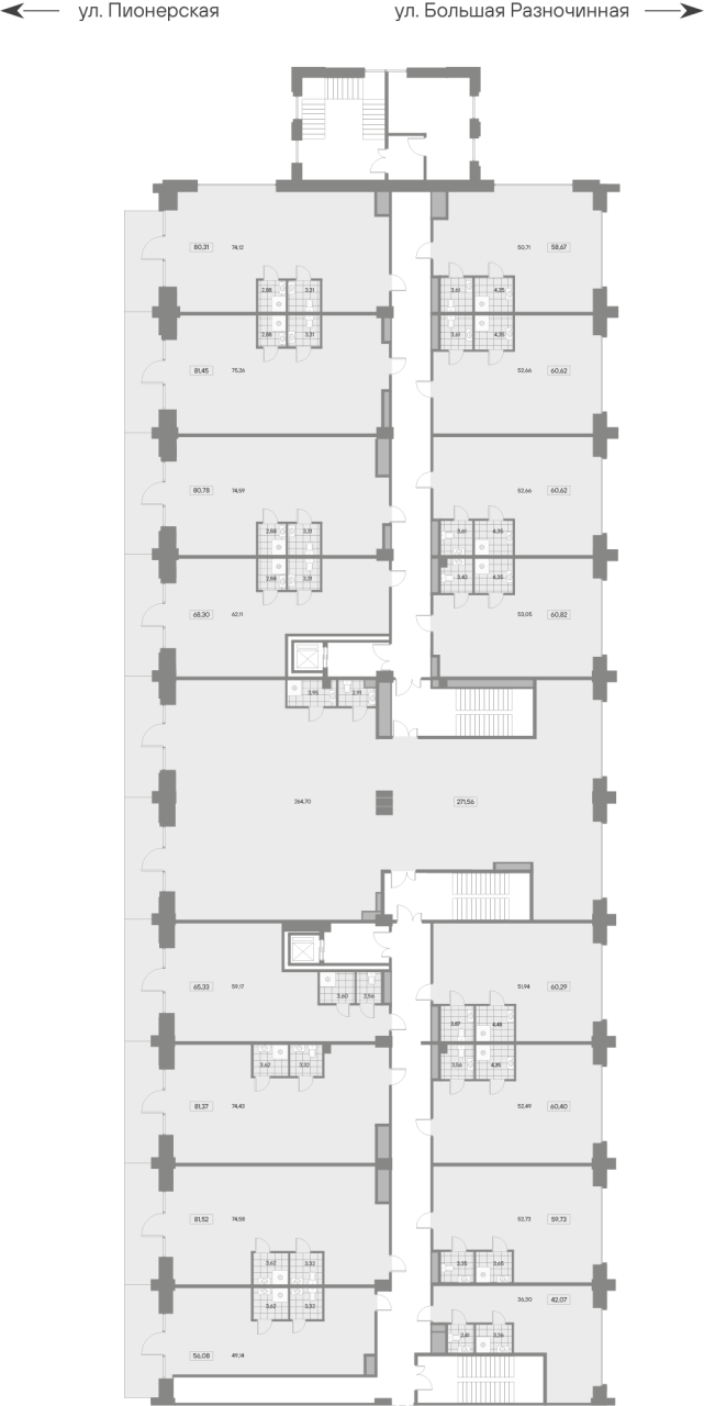 1-комнатная квартира, 80.78 м² в ЖК "Avant" - планировка, фото №1