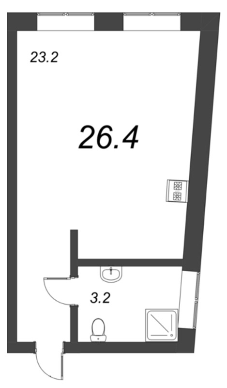 Квартира-студия, 26.4 м² в ЖК "Проект 6/3" - планировка, фото №1