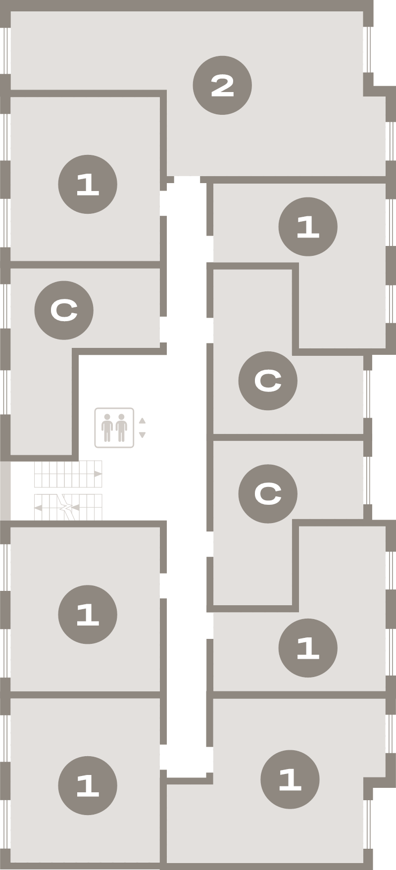 2-комнатная (Евро) квартира, 37.4 м² в ЖК "Брусника в Новоселье" - планировка этажа