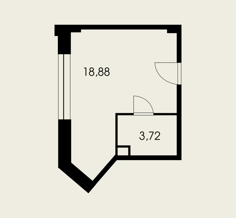 Помещение, 22.6 м² в ЖК "Холландер" - планировка, фото №1