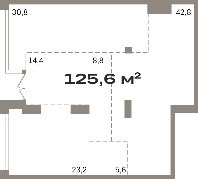 Помещение, 125.6 м² в ЖК "Северный ветер" - планировка, фото №1