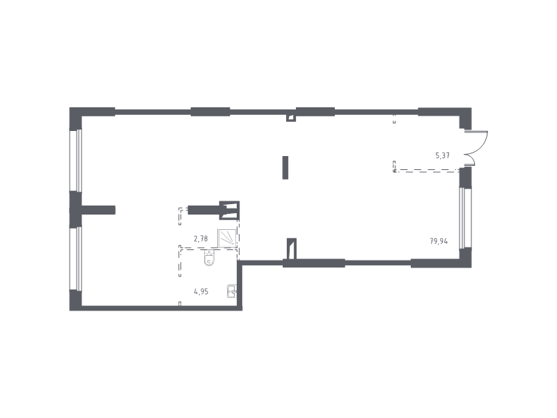 Помещение, 93.04 м² в ЖК "Новые Лаврики" - планировка, фото №1