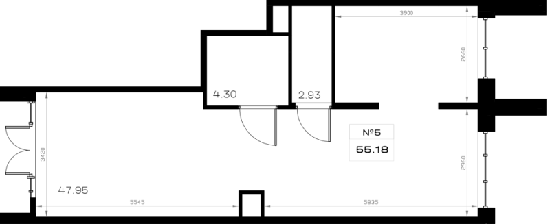 Помещение, 55.18 м² в ЖК "Борский" - планировка, фото №1