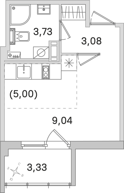 Квартира-студия, 20.85 м² в ЖК "Любоград" - планировка, фото №1
