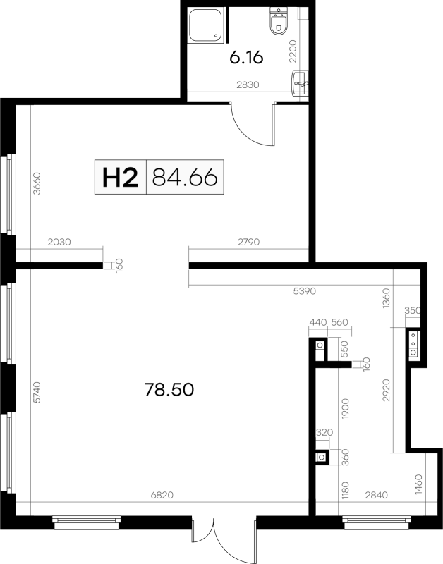 Помещение, 84.66 м² - планировка, фото №1