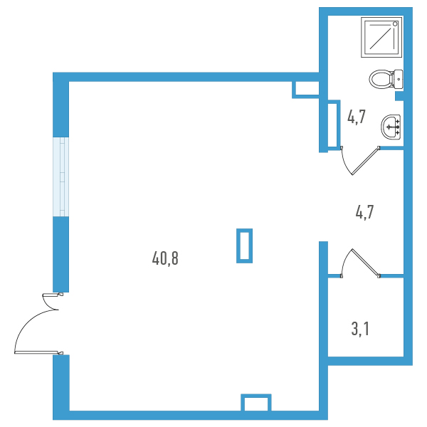 Помещение, 53.3 м² - планировка, фото №1