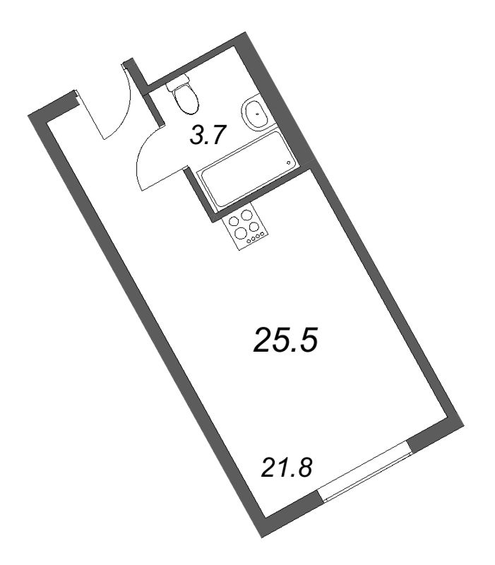 Квартира-студия, 25.5 м² в ЖК "ARTSTUDIO M103" - планировка, фото №1