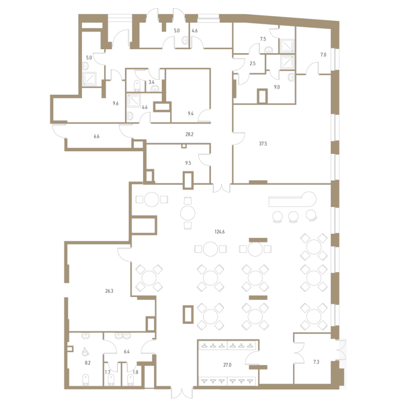 Помещение, 355.9 м² в ЖК "VIDI" - планировка, фото №1