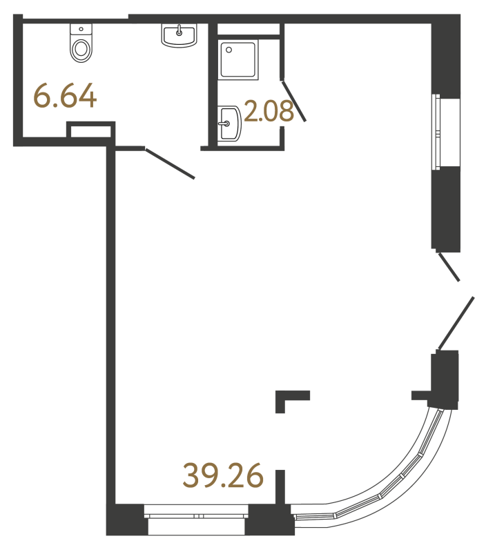 Помещение, 47.98 м² в ЖК "Ultra City 3.0" - планировка, фото №1