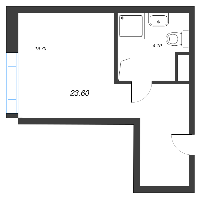 Квартира-студия, 21.6 м² в ЖК "VIDI" - планировка, фото №1