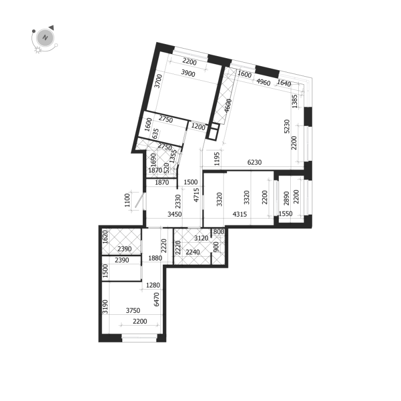 4-комнатная (Евро) квартира, 118.8 м² в ЖК "ЛДМ" - планировка, фото №1
