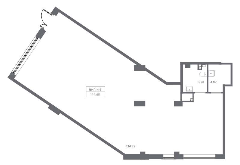 Помещение, 144.95 м² в ЖК "Респект" - планировка, фото №1