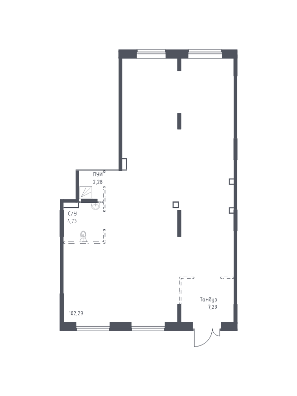 Помещение, 116.59 м² в ЖК "Новые Лаврики" - планировка, фото №1