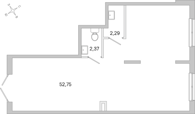 Помещение, 71.5 м² в ЖК "ЮгТаун" - планировка, фото №1