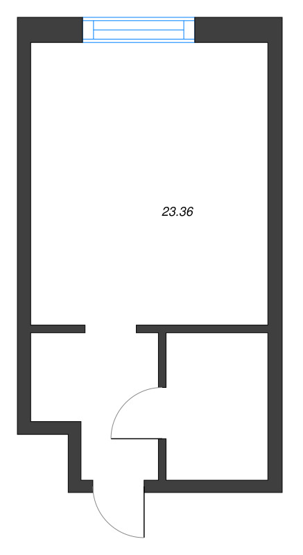 Квартира-студия, 23.36 м² в ЖК "Zoom на Неве" - планировка, фото №1