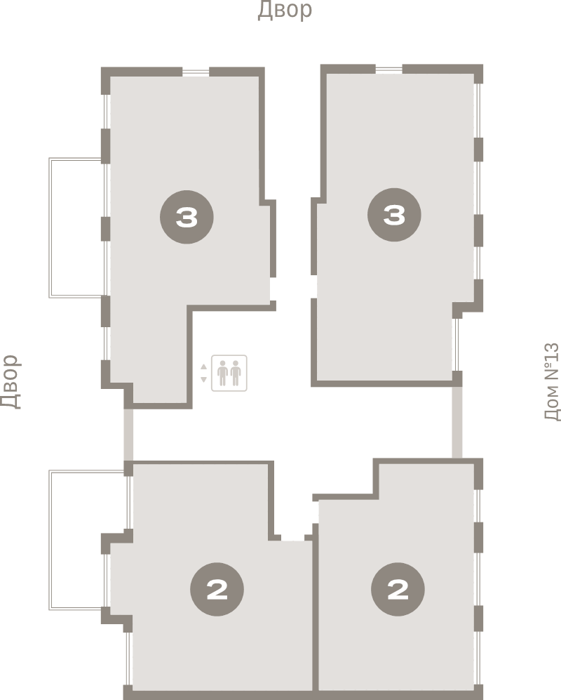 3-комнатная квартира, 81.2 м² в ЖК "Брусника в Новоселье" - планировка этажа