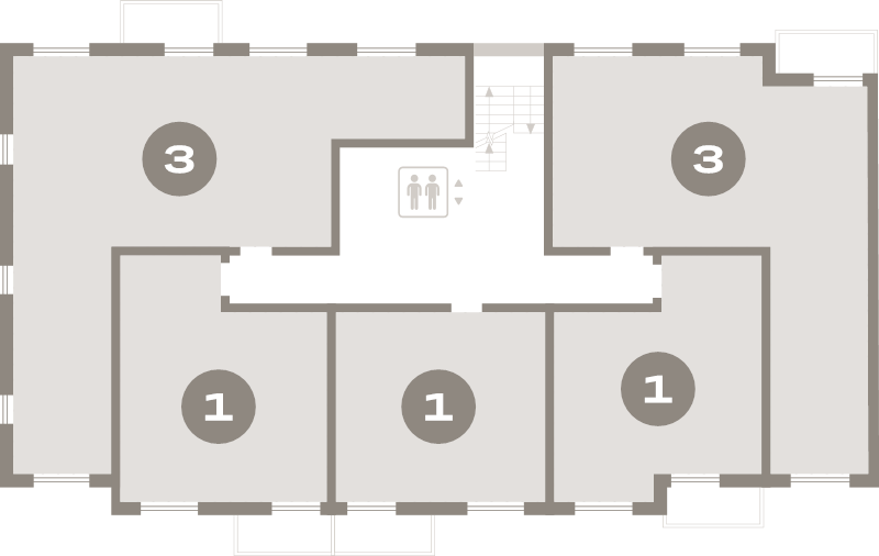 4-комнатная (Евро) квартира, 78.2 м² в ЖК "Брусника в Новоселье" - планировка этажа