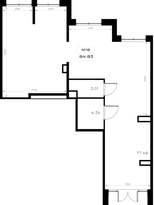 Помещение, 84.83 м² в ЖК "Борский" - планировка, фото №1