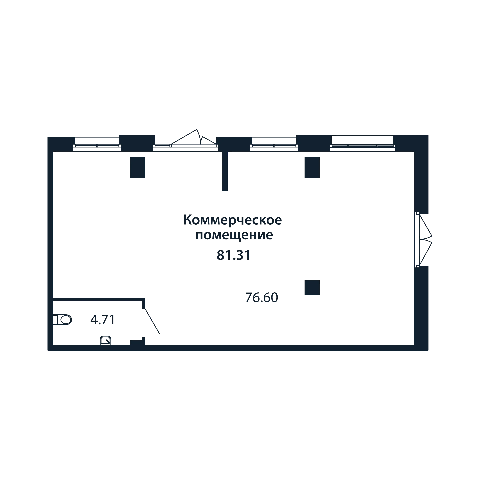 Помещение, 81.31 м² - планировка, фото №1