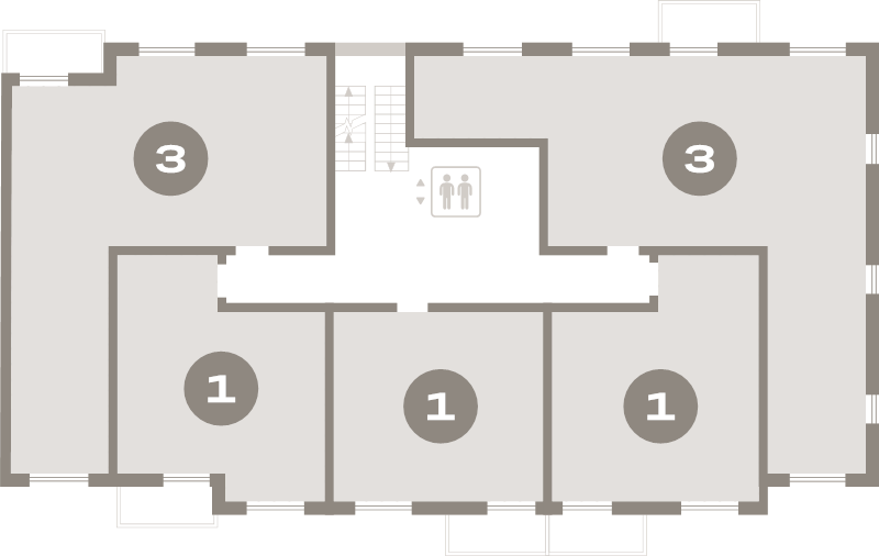 4-комнатная (Евро) квартира, 91.3 м² - планировка этажа