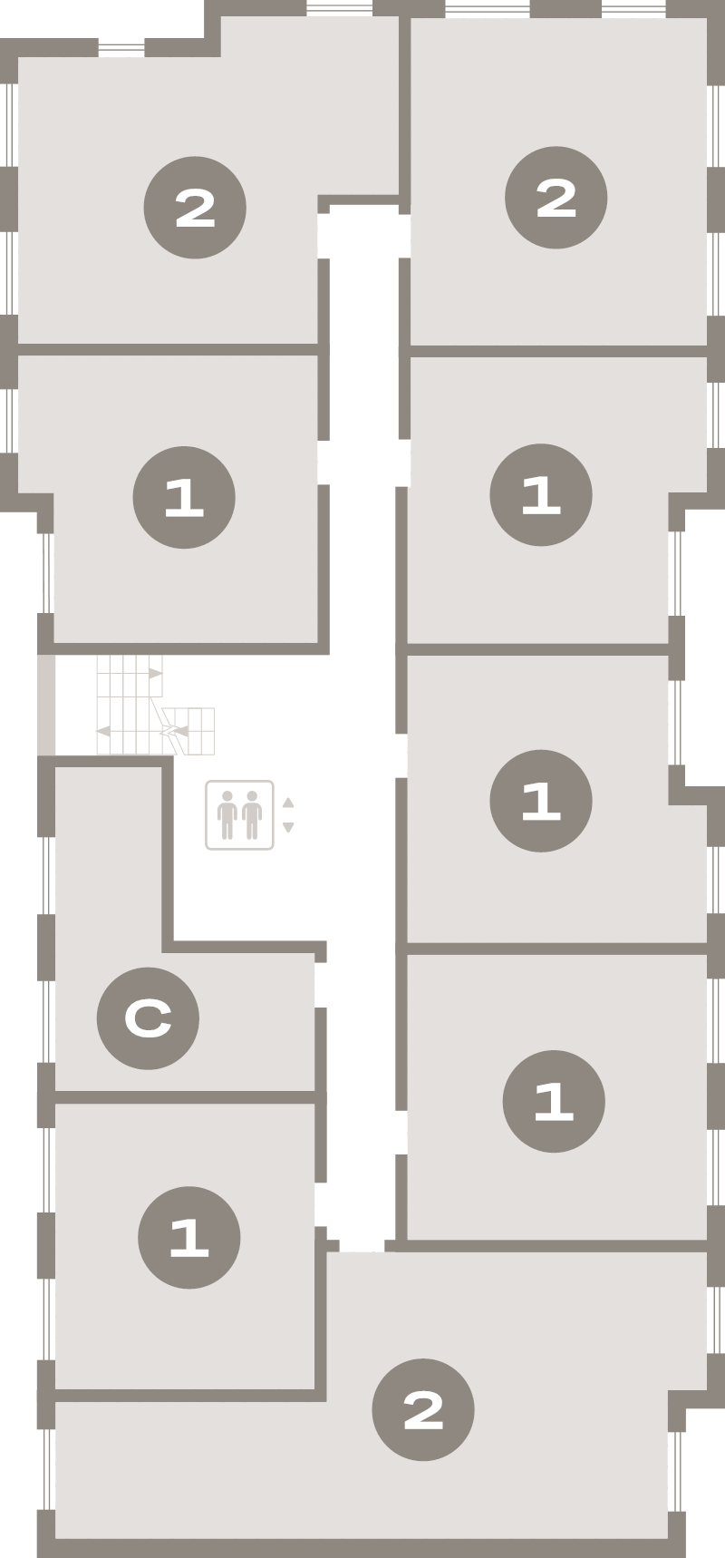 2-комнатная квартира, 48.3 м² - планировка этажа