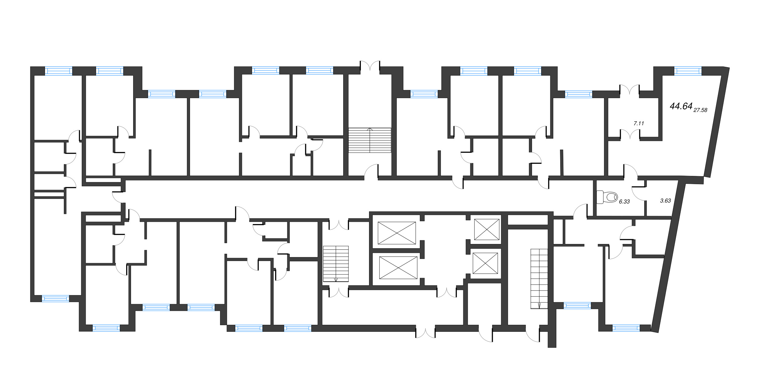 1-комнатная квартира, 30.25 м² - планировка этажа
