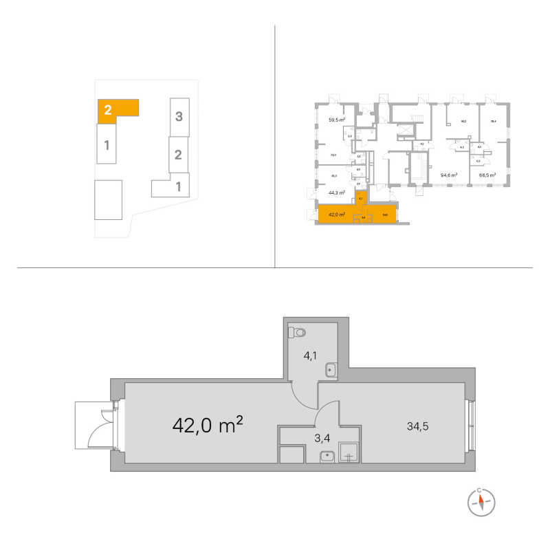 Помещение, 42 м² в ЖК "Янила Форест" - планировка, фото №1