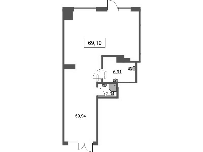 Помещение, 69.19 м² - планировка, фото №1