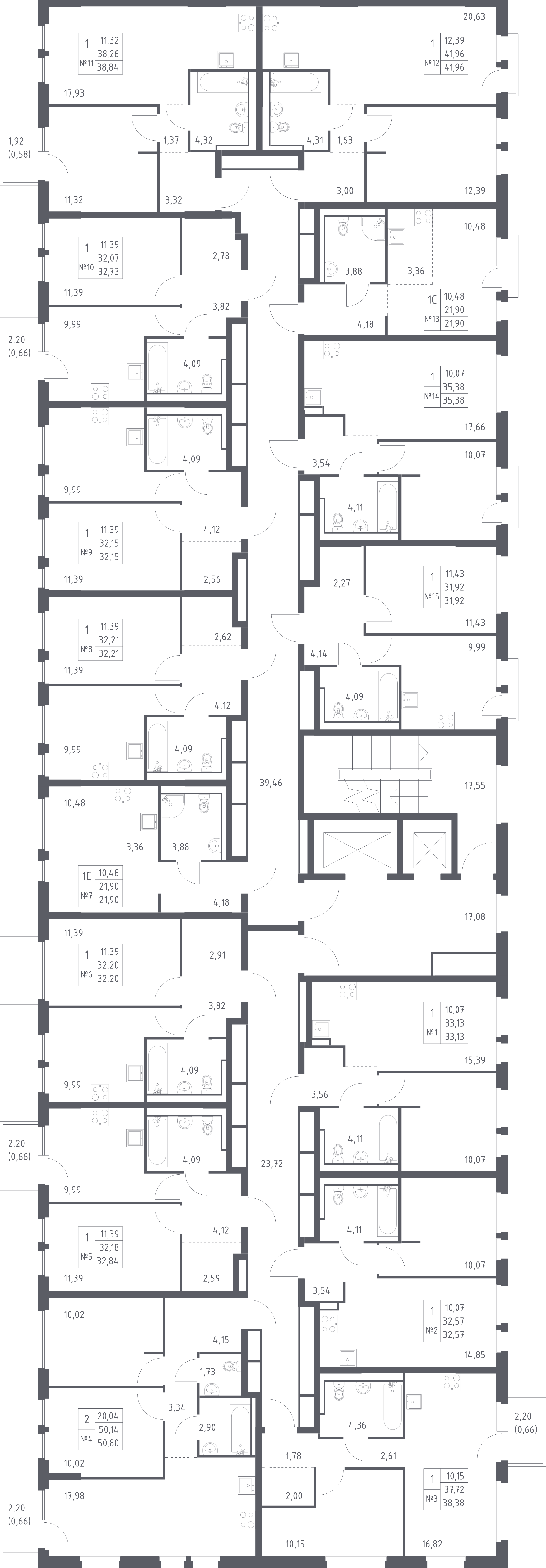 Квартира-студия, 21.9 м² - планировка этажа