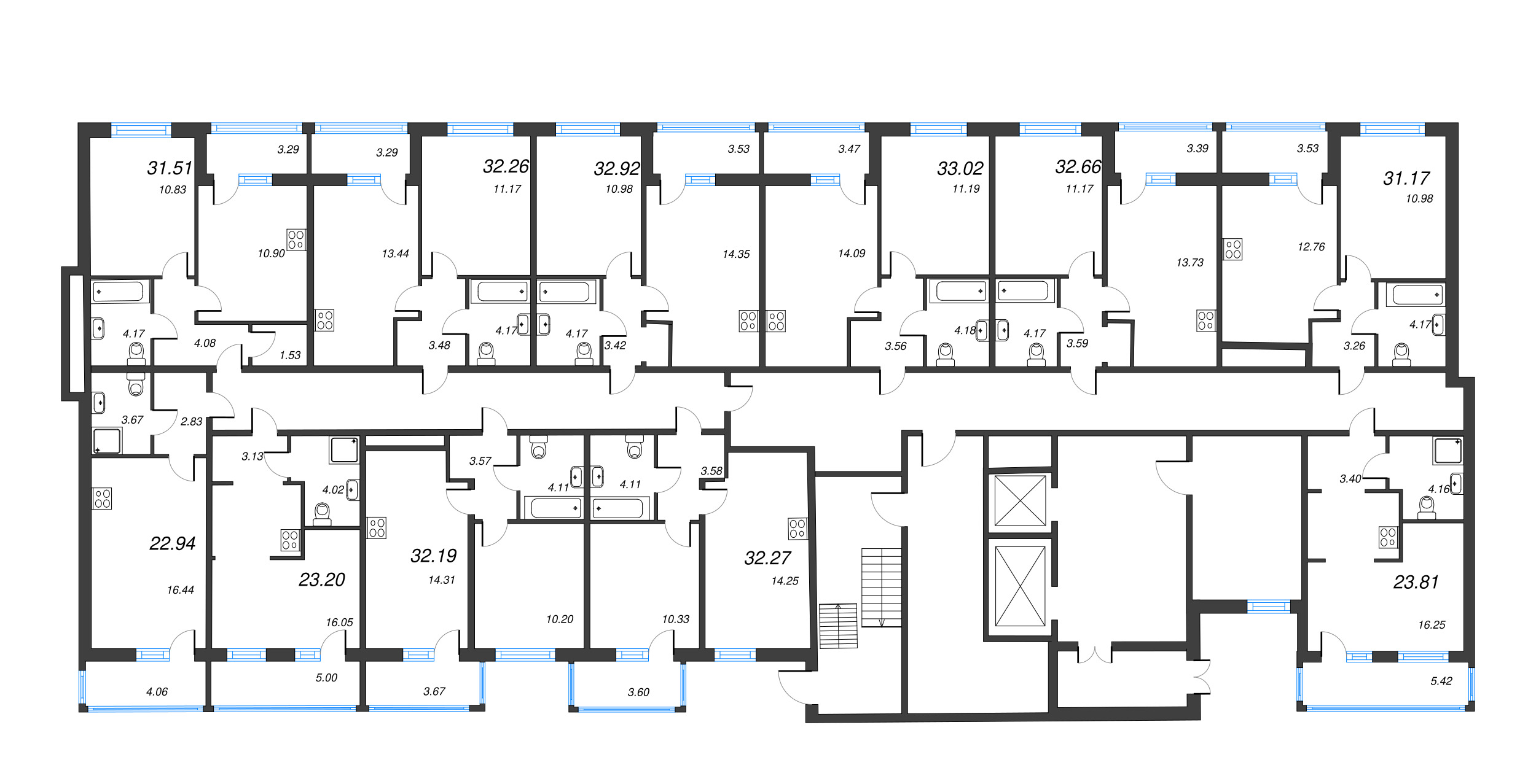 Квартира-студия, 22.94 м² в ЖК "Полис ЛАВрики" - планировка этажа