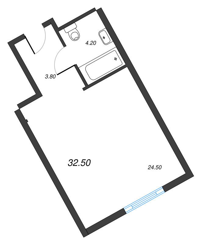 Квартира-студия, 31.8 м² в ЖК "ARTSTUDIO M103" - планировка, фото №1