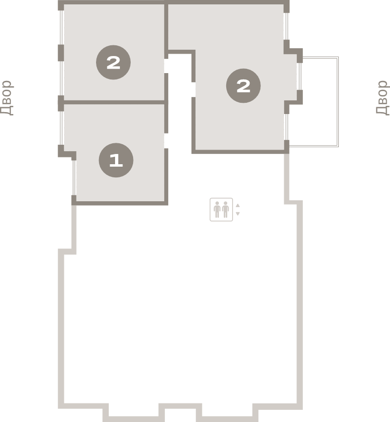 2-комнатная квартира, 80 м² в ЖК "Брусника в Новоселье" - планировка этажа