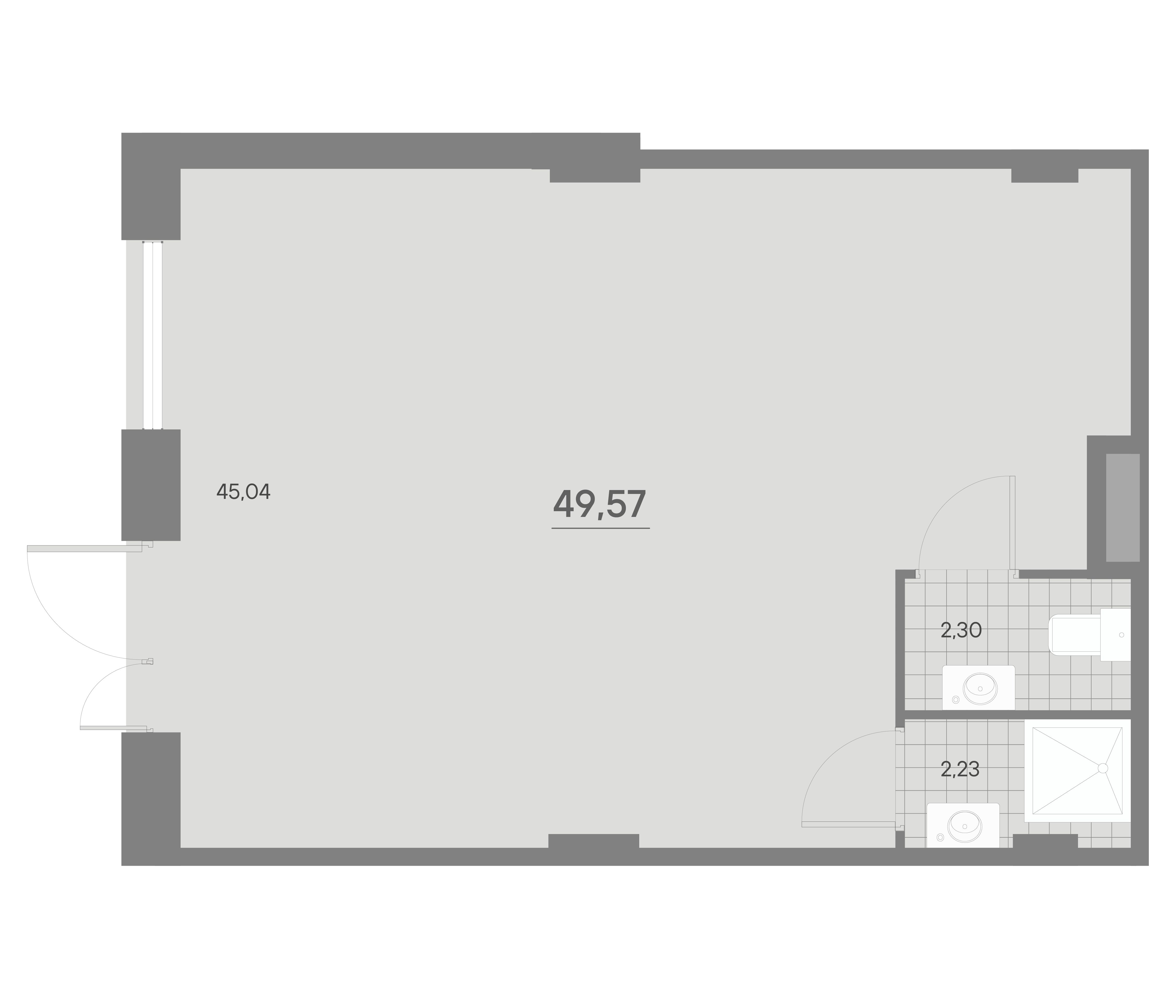 Помещение, 49.57 м² в ЖК "Avant" - планировка, фото №1