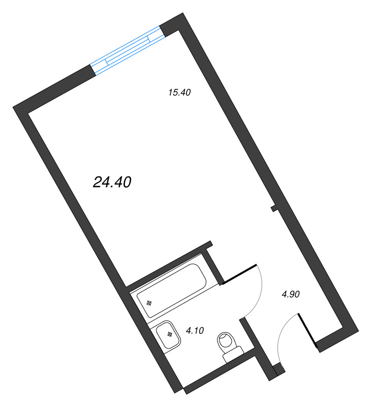 Квартира-студия, 23.7 м² - планировка, фото №1