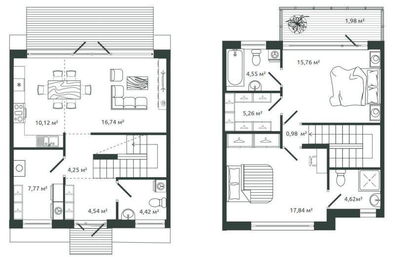 3-комнатная (Евро) квартира, 98.83 м² в ЖК "Моменты.Repino" - планировка, фото №1