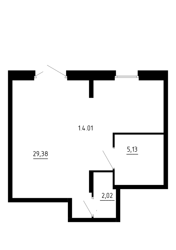 Помещение, 36.54 м² в ЖК "Аннино Сити" - планировка, фото №1