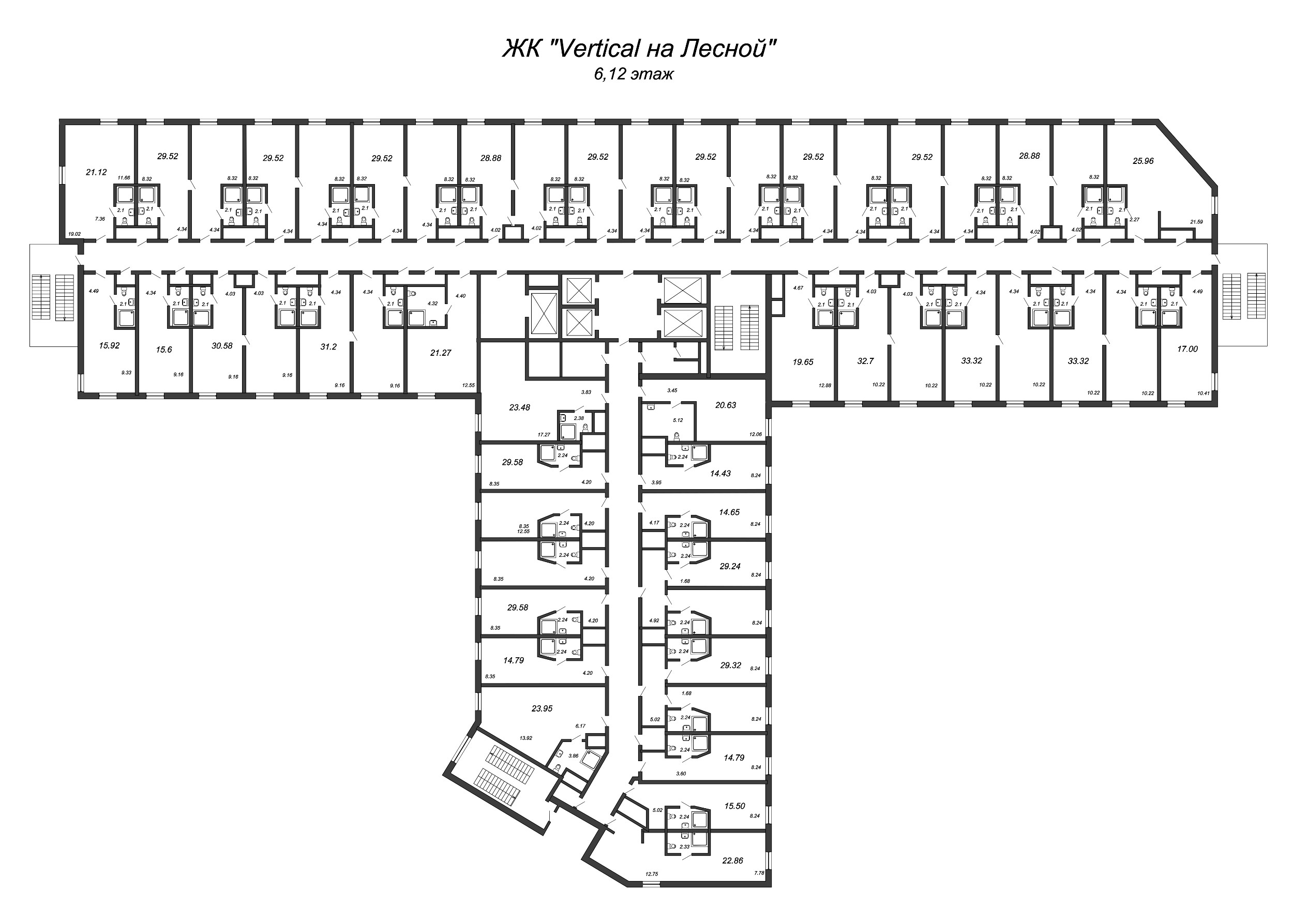 Квартира-студия, 20.6 м² в ЖК "Vertical We&I" - планировка этажа