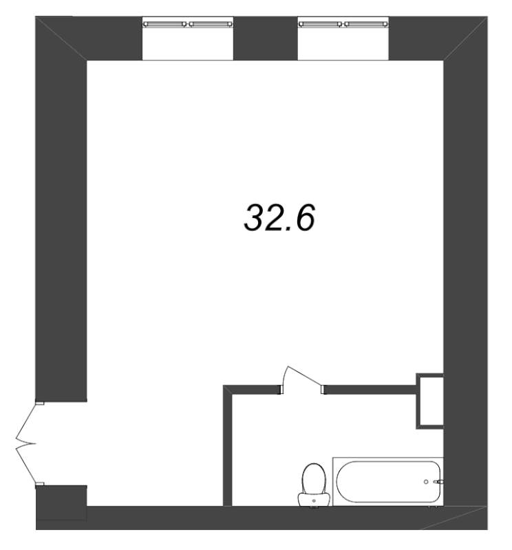 Квартира-студия, 31.1 м² в ЖК "Тележная 21-29" - планировка, фото №1