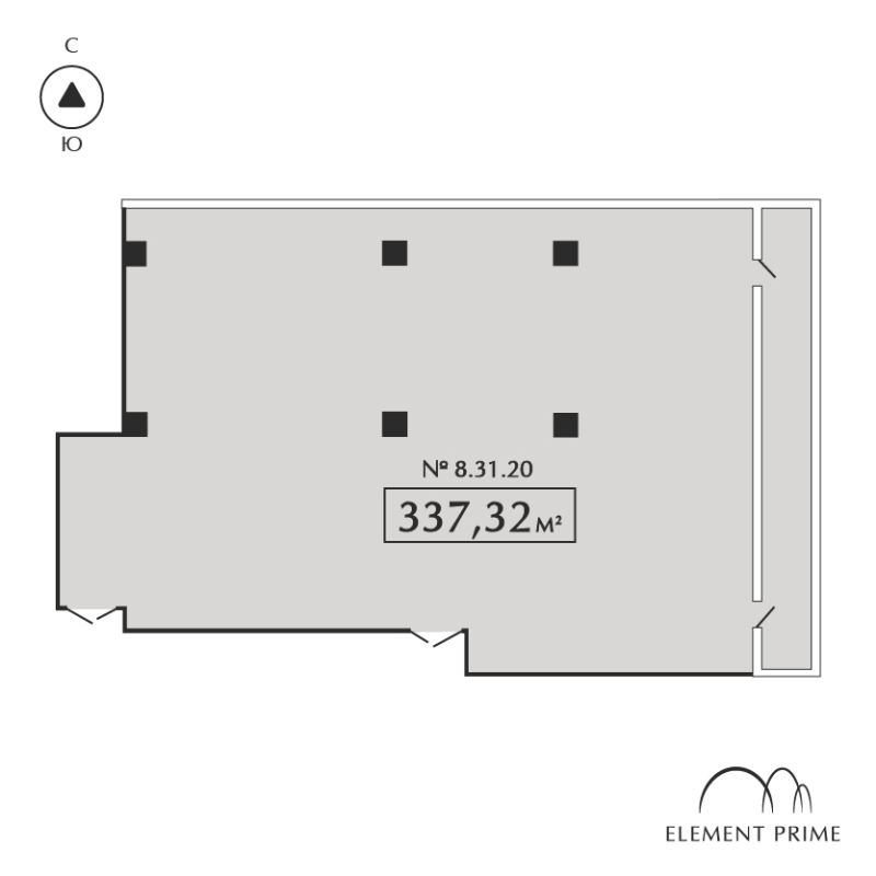 Помещение, 336.82 м² в ЖК "ЭЛЕМЕНТ ПРАЙМ" - планировка, фото №1