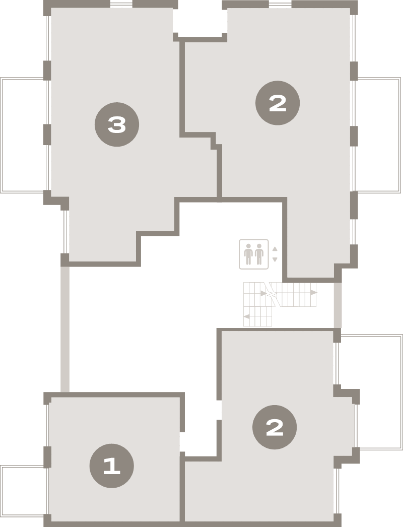 4-комнатная (Евро) квартира, 98.8 м² в ЖК "Брусника в Новоселье" - планировка этажа