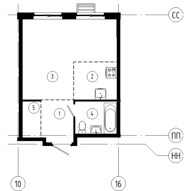 Квартира-студия, 33.6 м² в ЖК "Ягодное Река Парк" - планировка, фото №1