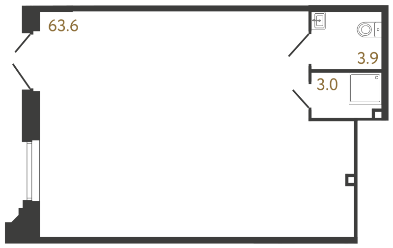 Помещение, 70.5 м² в ЖК "Коллекционер" - планировка, фото №1