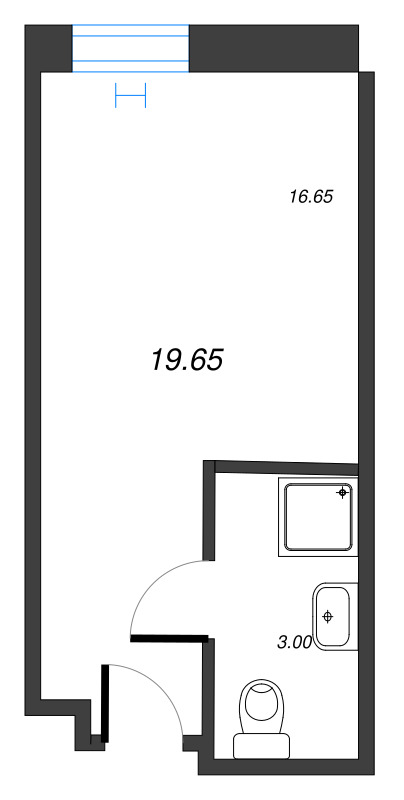 Квартира-студия, 19.96 м² в ЖК "We'll" - планировка, фото №1