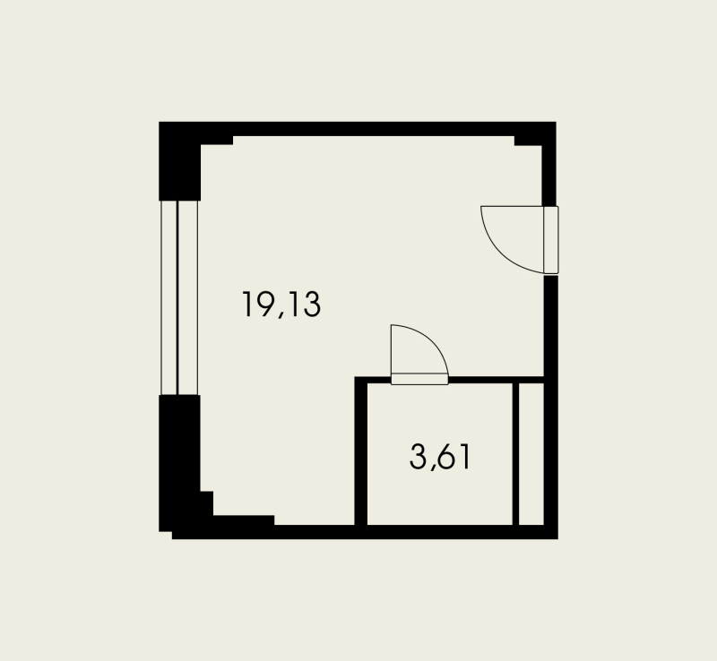 Помещение, 22.74 м² в ЖК "Холландер" - планировка, фото №1