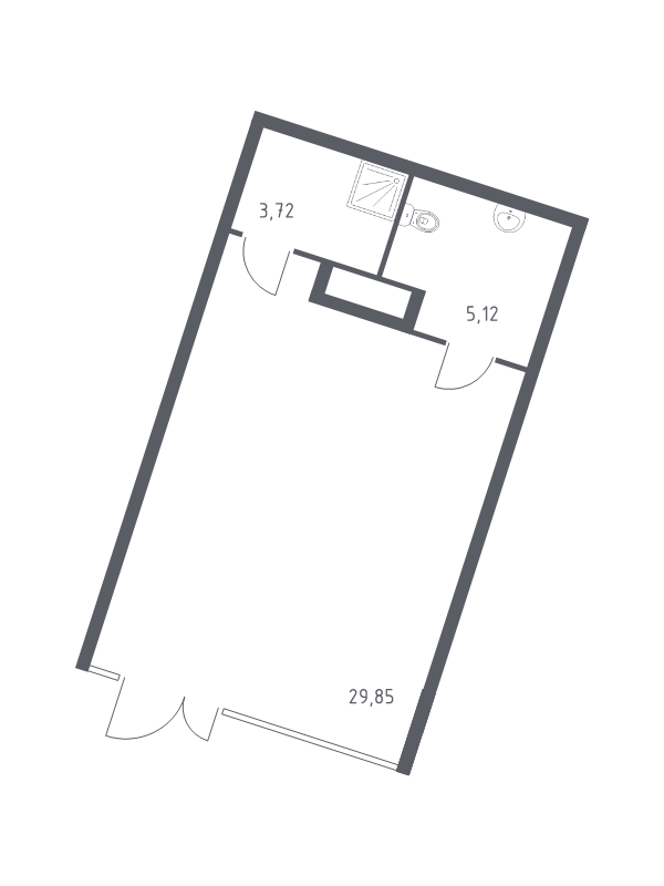 Помещение, 38.69 м² в ЖК "Квартал Лаголово" - планировка, фото №1