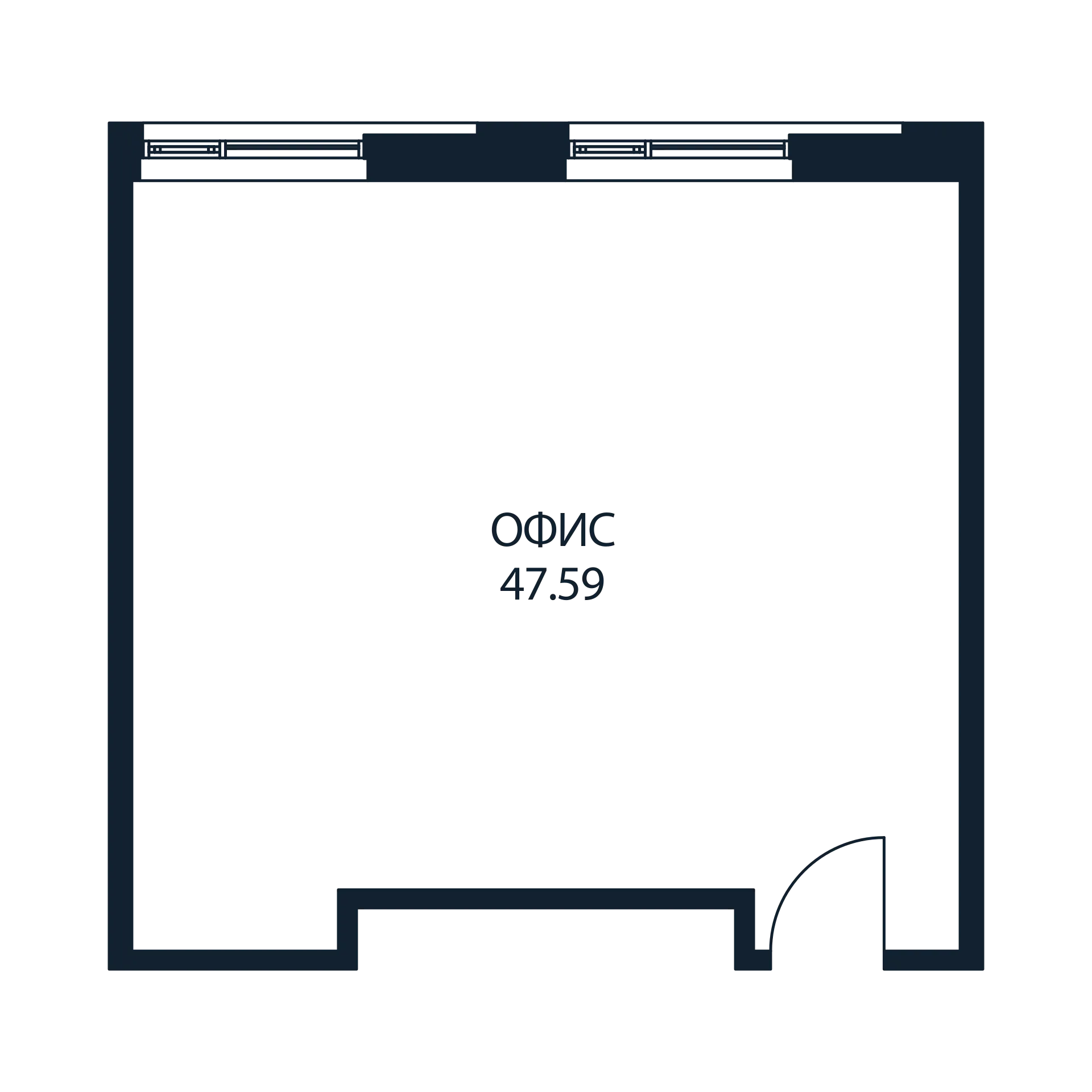 Помещение, 48.91 м² в ЖК "Арт Плаза" - планировка, фото №1