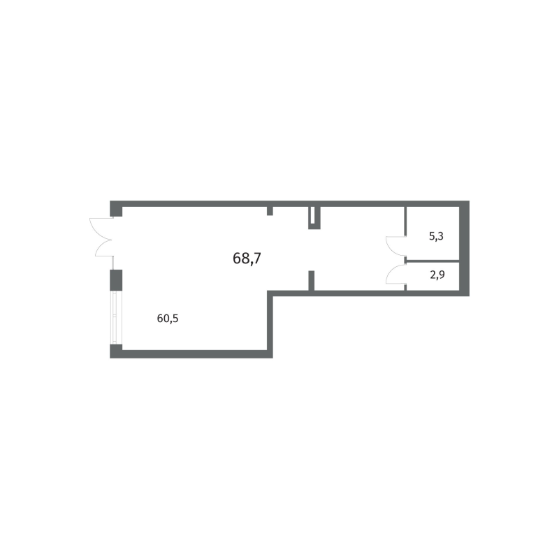 Помещение, 68.71 м² в ЖК "NewПитер 2.0" - планировка, фото №1