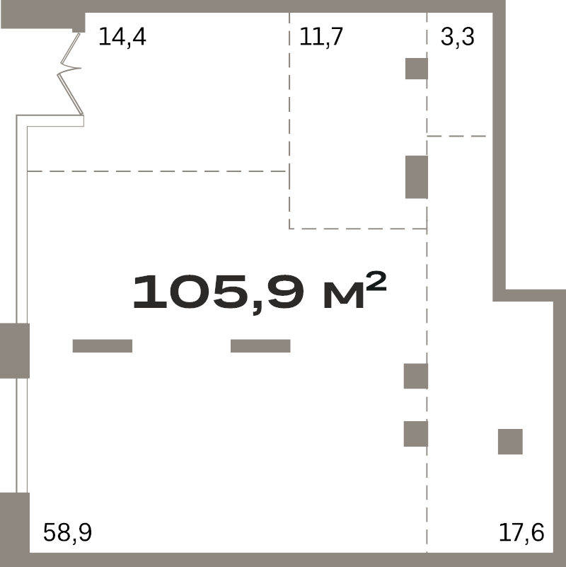Помещение, 105.8 м² в ЖК "Северный ветер" - планировка, фото №1