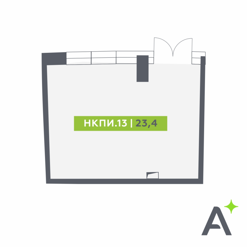 Помещение, 23.4 м² в ЖК "Аквилон Riva" - планировка, фото №1